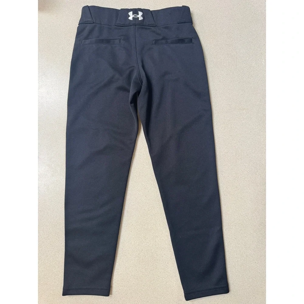 Under Armour Youth Baseball Pants Black White Logo Boys YXS Athletic Trousers